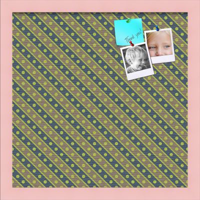 PinPix Decorative pin Cork Bulletin Board Made from Canvas, Bright Pattern Printed at 16x16 Inches and Framed in Baby Pink Stain on Beech (PinPix-434)