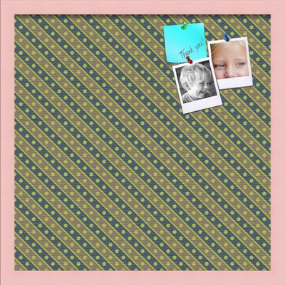 PinPix Decorative pin Cork Bulletin Board Made from Canvas, Bright Pattern Printed at 20x20 Inches and Framed in Baby Pink Stain on Beech (PinPix-434)