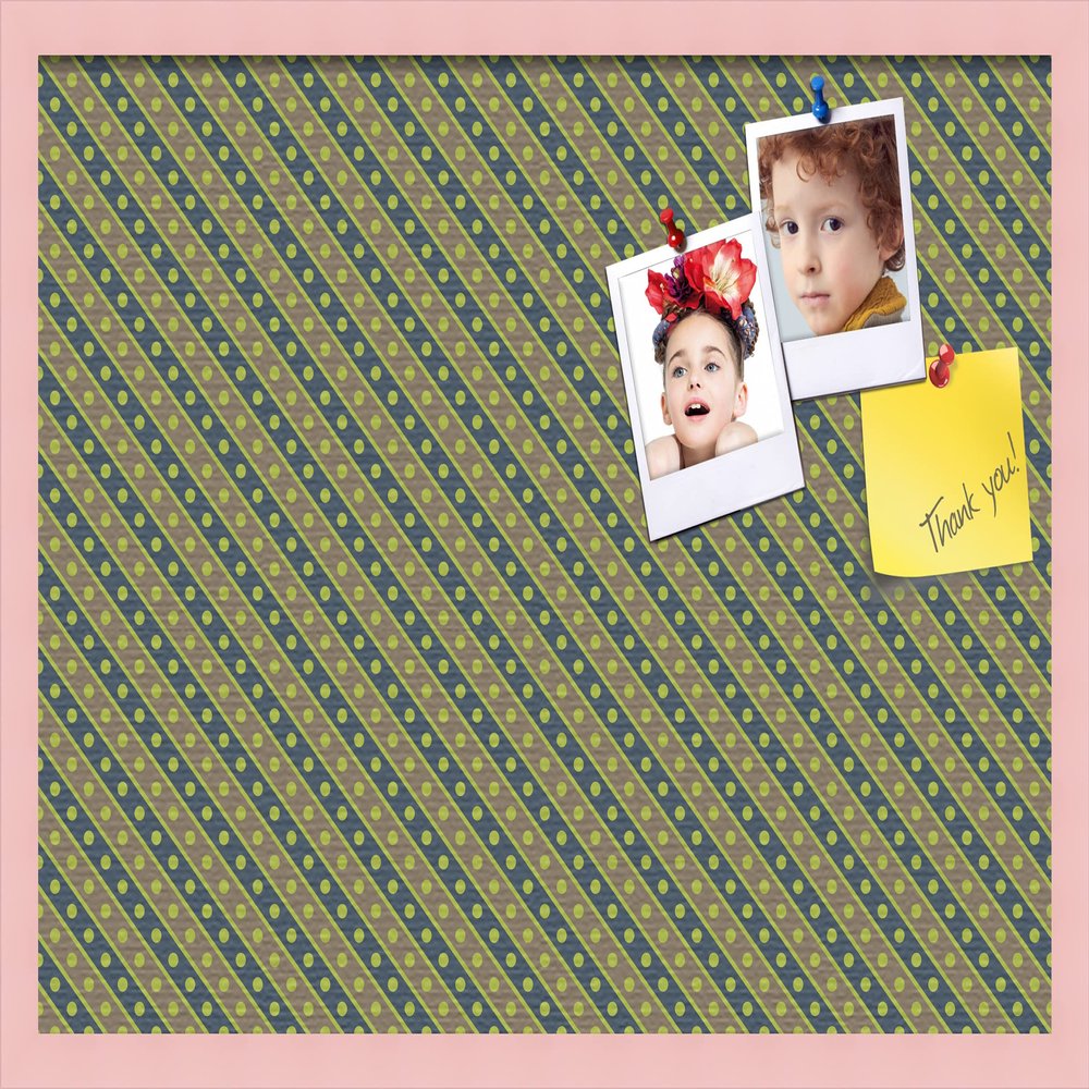PinPix Decorative pin Cork Bulletin Board Made from Canvas, Bright Pattern Printed at 30x20 Inches and Framed in Baby Pink Stain on Beech (PinPix-434)