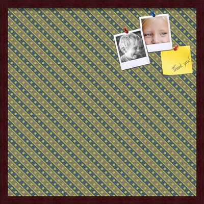 PinPix Decorative pin Cork Bulletin Board Made from self-Healing Canvas, Bright Pattern Printed at 24x24 Inches and Framed in Classic Mahogany Frame(WOM59504)