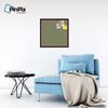 PinPix Decorative pin Cork Bulletin Board Made from self-Healing Canvas, Bright Pattern Printed at 24x24 Inches and Framed in Classic Mahogany Frame(WOM59504) view 4