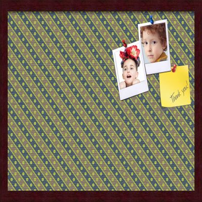 PinPix Decorative pin Cork Bulletin Board Made from self-Healing Canvas, Bright Pattern Printed at 24x16 Inches and Framed in Classic Mahogany Frame(WOM59504)