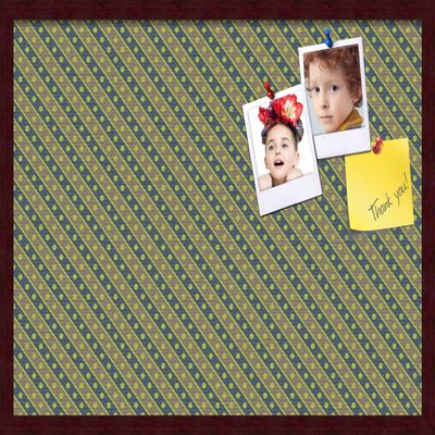 PinPix Decorative pin Cork Bulletin Board Made from self-Healing Canvas, Bright Pattern Printed at 30x20 Inches and Framed in Classic Mahogany Frame(WOM59504)