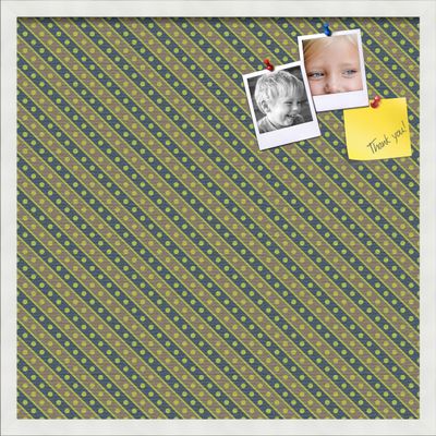 PinPix Decorative pin Cork Bulletin Board Made from self-Healing Canvas, Bright Pattern Printed at 24x24 Inches and Framed in Satin White Frame(WOM59504)