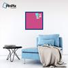 ArtToFrames 24x24 Inch Custom Cork Bulletin Board. This Colorful Pattern Pin Board Comes Has a Fabric Style Canvas Finish, in a Blue Stain on Beech Frame (PinPix-450-24x24_0066-81792-YBLU) view 3
