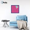 ArtToFrames 24x24 Inch Custom Cork Bulletin Board. This Colorful Pattern Pin Board Comes Has a Fabric Style Canvas Finish, in a Blue Stain on Beech Frame (PinPix-450-24x24_0066-81792-YBLU) view 4