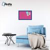 ArtToFrames 24x16 Inch Custom Cork Bulletin Board. This Colorful Pattern Pin Board Comes Has a Fabric Style Canvas Finish, in a Blue Stain on Beech Frame (PinPix-450-24x16_0066-81792-YBLU) view 3
