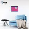 ArtToFrames 24x16 Inch Custom Cork Bulletin Board. This Colorful Pattern Pin Board Comes Has a Fabric Style Canvas Finish, in a Blue Stain on Beech Frame (PinPix-450-24x16_0066-81792-YBLU) view 4