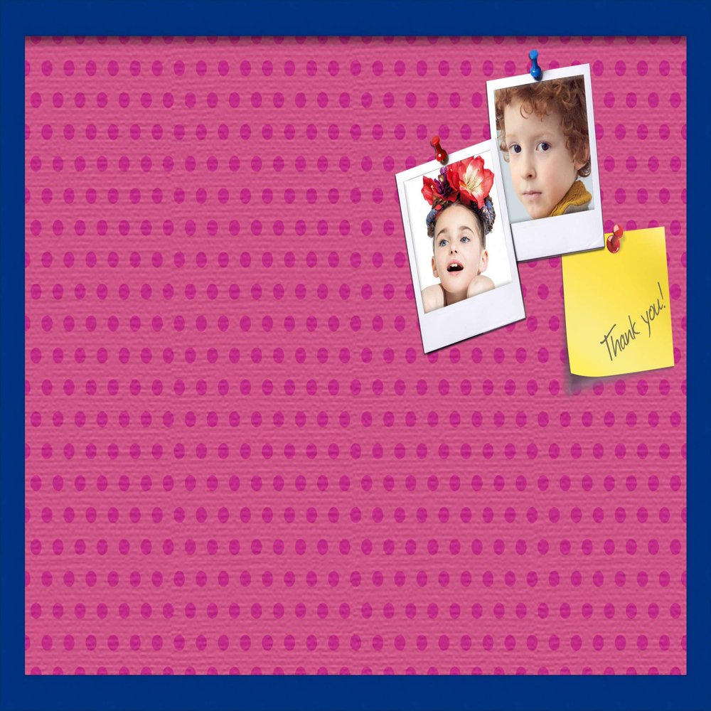 ArtToFrames 30x20 Inch Custom Cork Bulletin Board. This Colorful Pattern Pin Board Comes Has a Fabric Style Canvas Finish, in a Blue Stain on Beech Frame (PinPix-450-30x20_0066-81792-YBLU)