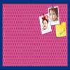 ArtToFrames 30x20 Inch Custom Cork Bulletin Board. This Colorful Pattern Pin Board Comes Has a Fabric Style Canvas Finish, in a Blue Stain on Beech Frame (PinPix-450-30x20_0066-81792-YBLU) view 1