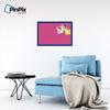 ArtToFrames 30x20 Inch Custom Cork Bulletin Board. This Colorful Pattern Pin Board Comes Has a Fabric Style Canvas Finish, in a Blue Stain on Beech Frame (PinPix-450-30x20_0066-81792-YBLU) view 4