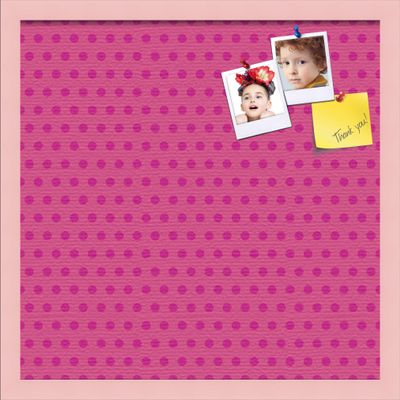 ArtToFrames 20x20 Inch Custom Cork Bulletin Board. This Colorful Pattern Pin Board Comes Has a Fabric Style Canvas Finish, in a Baby Pink on Beech Frame (PinPix-450-20x20_0066-81792-YPNK)