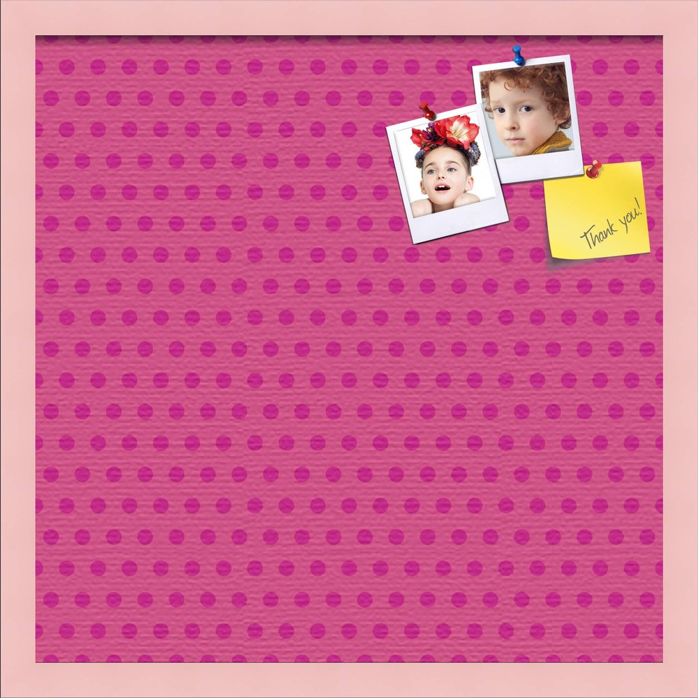 ArtToFrames 20x20 Inch Custom Cork Bulletin Board. This Colorful Pattern Pin Board Comes Has a Fabric Style Canvas Finish, in a Baby Pink on Beech Frame (PinPix-450-20x20_0066-81792-YPNK)