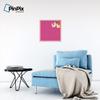 ArtToFrames 20x20 Inch Custom Cork Bulletin Board. This Colorful Pattern Pin Board Comes Has a Fabric Style Canvas Finish, in a Baby Pink on Beech Frame (PinPix-450-20x20_0066-81792-YPNK) view 4