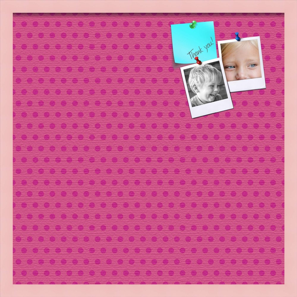 ArtToFrames 24x24 Inch Custom Cork Bulletin Board. This Colorful Pattern Pin Board Comes Has a Fabric Style Canvas Finish, in a Baby Pink on Beech Frame (PinPix-450-24x24_0066-81792-YPNK)