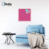 ArtToFrames 24x24 Inch Custom Cork Bulletin Board. This Colorful Pattern Pin Board Comes Has a Fabric Style Canvas Finish, in a Baby Pink on Beech Frame (PinPix-450-24x24_0066-81792-YPNK) view 3