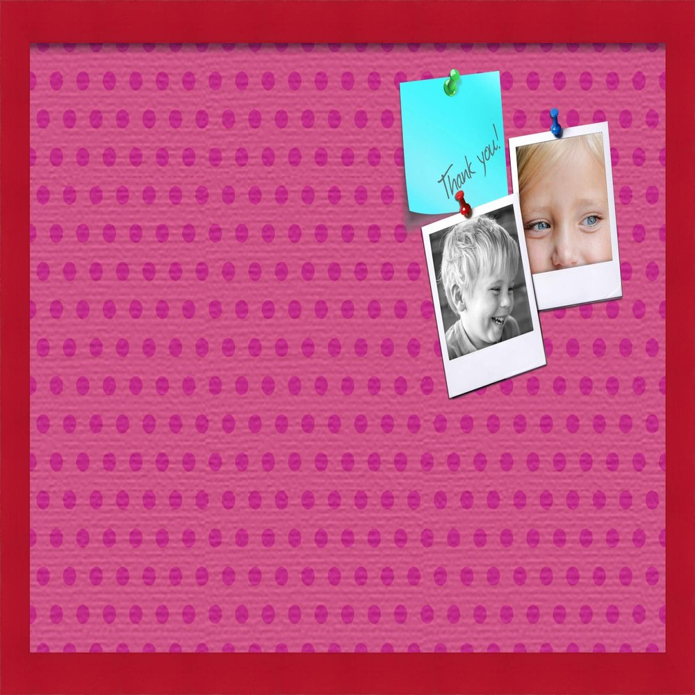 ArtToFrames 24x16 Inch Custom Cork Bulletin Board. This Colorful Pattern Pin Board Comes Has a Fabric Style Canvas Finish, in a Red Stain on Beech Frame (PinPix-450-24x16_0066-81792-YRED)