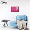 ArtToFrames 24x16 Inch Custom Cork Bulletin Board. This Colorful Pattern Pin Board Comes Has a Fabric Style Canvas Finish, in a Red Stain on Beech Frame (PinPix-450-24x16_0066-81792-YRED) view 4