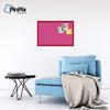ArtToFrames 30x20 Inch Custom Cork Bulletin Board. This Colorful Pattern Pin Board Comes Has a Fabric Style Canvas Finish, in a Red Stain on Beech Frame (PinPix-450-30x20_0066-81792-YRED) view 3