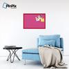 ArtToFrames 30x20 Inch Custom Cork Bulletin Board. This Colorful Pattern Pin Board Comes Has a Fabric Style Canvas Finish, in a Red Stain on Beech Frame (PinPix-450-30x20_0066-81792-YRED) view 4