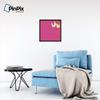 ArtToFrames 20x20 Inch Custom Cork Bulletin Board. This Colorful Pattern Pin Board Comes Has a Fabric Style Canvas Finish, in a Coffee Frame (PinPix-450-20x20_FRBW26061) view 3
