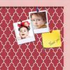 ArtToFrames 20x20 Custom Cork Bulletin Board. This Quatrefoil Red Pin Board Has a Fabric Style Canvas Finish, Framed in Baby Pink on Beech (PinPix-484-20x20_0066-81792-YPNK) view 2
