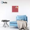 ArtToFrames 20x20 Custom Cork Bulletin Board. This Quatrefoil Red Pin Board Has a Fabric Style Canvas Finish, Framed in Baby Pink on Beech (PinPix-484-20x20_0066-81792-YPNK) view 3