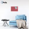 ArtToFrames 24x16 Custom Cork Bulletin Board. This Quatrefoil Red Pin Board Has a Fabric Style Canvas Finish, Framed in Baby Pink on Beech (PinPix-484-24x16_0066-81792-YPNK) view 4
