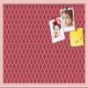 ArtToFrames 30x20 Custom Cork Bulletin Board. This Quatrefoil Red Pin Board Has a Fabric Style Canvas Finish, Framed in Baby Pink on Beech (PinPix-484-30x20_0066-81792-YPNK) view 1