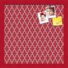 ArtToFrames 16x16 Custom Cork Bulletin Board. This Quatrefoil Red Pin Board Has a Fabric Style Canvas Finish, Framed in Red Stain on Beech (PinPix-484-16x16_0066-81792-YRED) view 1