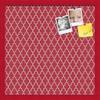 ArtToFrames 20x20 Custom Cork Bulletin Board. This Quatrefoil Red Pin Board Has a Fabric Style Canvas Finish, Framed in Red Stain on Beech (PinPix-484-20x20_0066-81792-YRED) view 1