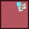 ArtToFrames 24x24 Custom Cork Bulletin Board. This Quatrefoil Red Pin Board Has a Fabric Style Canvas Finish, Framed in Mahogany (PinPix-484-24x24_FRBW26039) view 1
