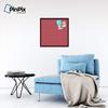 ArtToFrames 24x24 Custom Cork Bulletin Board. This Quatrefoil Red Pin Board Has a Fabric Style Canvas Finish, Framed in Mahogany (PinPix-484-24x24_FRBW26039) view 3