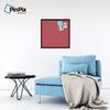 ArtToFrames 24x24 Custom Cork Bulletin Board. This Quatrefoil Red Pin Board Has a Fabric Style Canvas Finish, Framed in Mahogany (PinPix-484-24x24_FRBW26039) view 4