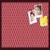 ArtToFrames 30x20 Custom Cork Bulletin Board. This Quatrefoil Red Pin Board Has a Fabric Style Canvas Finish, Framed in Mahogany (PinPix-484-30x20_FRBW26039) view 1