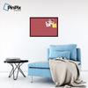 ArtToFrames 30x20 Custom Cork Bulletin Board. This Quatrefoil Red Pin Board Has a Fabric Style Canvas Finish, Framed in Mahogany (PinPix-484-30x20_FRBW26039) view 4