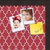 ArtToFrames 16x16 Custom Cork Bulletin Board. This Quatrefoil Red Pin Board Has a Fabric Style Canvas Finish, Framed in Coffee (PinPix-484-16x16_FRBW26061) view 2