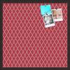 ArtToFrames 24x24 Custom Cork Bulletin Board. This Quatrefoil Red Pin Board Has a Fabric Style Canvas Finish, Framed in Coffee (PinPix-484-24x24_FRBW26061) view 1