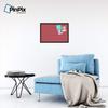 ArtToFrames 24x16 Custom Cork Bulletin Board. This Quatrefoil Red Pin Board Has a Fabric Style Canvas Finish, Framed in Coffee (PinPix-484-24x16_FRBW26061) view 3