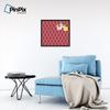ArtToFrames 24x16 Custom Cork Bulletin Board. This Quatrefoil Red Pin Board Has a Fabric Style Canvas Finish, Framed in Coffee (PinPix-484-24x16_FRBW26061) view 4