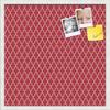 PinPix 24x24 Custom Cork Bulletin Board Quarterfoil Red Poster Board with a Canvas Style Photo Board, Framed in Satin White Frame (PinPix-484) view 1