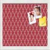 PinPix 18x12 Custom Cork Bulletin Board Quarterfoil Red Poster Board with a Canvas Style Photo Board, Framed in Satin White Frame (PinPix-484) view 1