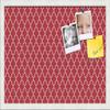 PinPix 24x16 Custom Cork Bulletin Board Quarterfoil Red Poster Board with a Canvas Style Photo Board, Framed in Satin White Frame (PinPix-484) view 1