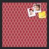 PinPix 20x20 Custom Cork Bulletin Board Quarterfoil Red Poster Board with a Canvas Style Photo Board, Framed in Satin Black (PinPix-484) view 1
