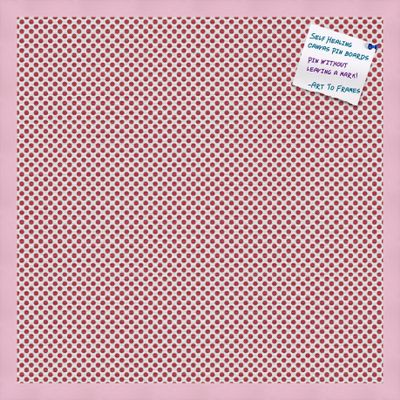 PinPix Decorative pin Cork Bulletin Board Made from Canvas, Seemless Pattern Printed at 24x24 Inches and Framed in Baby Pink Stain on Beech (PinPix-509)