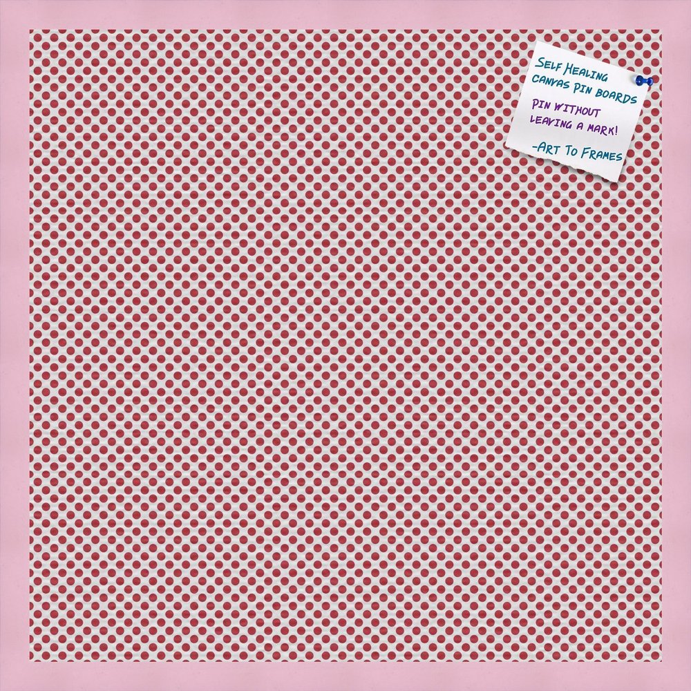 PinPix Decorative pin Cork Bulletin Board Made from Canvas, Seemless Pattern Printed at 24x24 Inches and Framed in Baby Pink Stain on Beech (PinPix-509)