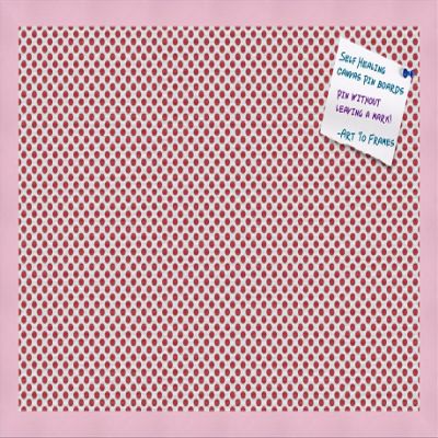 PinPix Decorative pin Cork Bulletin Board Made from Canvas, Seemless Pattern Printed at 24x16 Inches and Framed in Baby Pink Stain on Beech (PinPix-509)