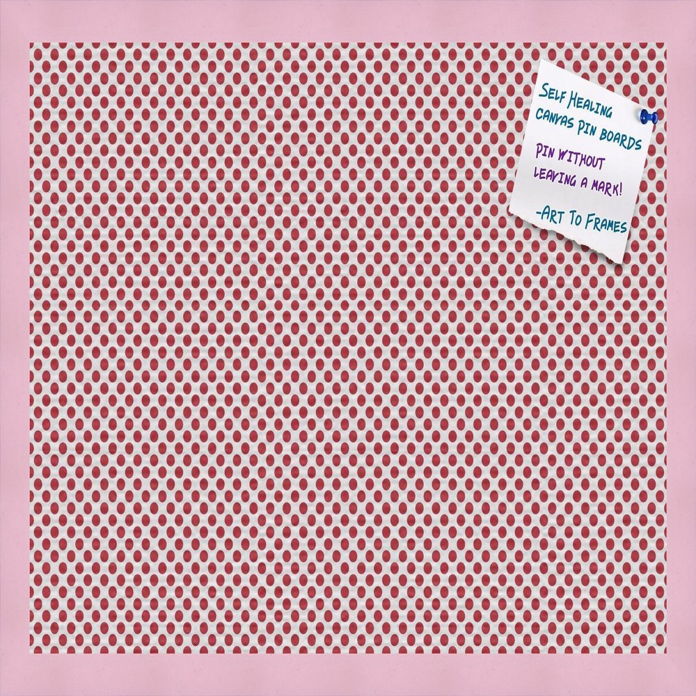 PinPix Decorative pin Cork Bulletin Board Made from Canvas, Seemless Pattern Printed at 24x16 Inches and Framed in Baby Pink Stain on Beech (PinPix-509)