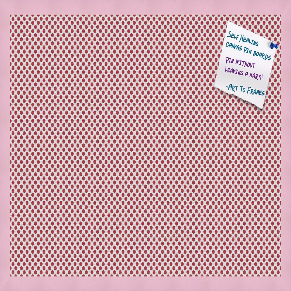 PinPix Decorative pin Cork Bulletin Board Made from Canvas, Seemless Pattern Printed at 30x20 Inches and Framed in Baby Pink Stain on Beech (PinPix-509)
