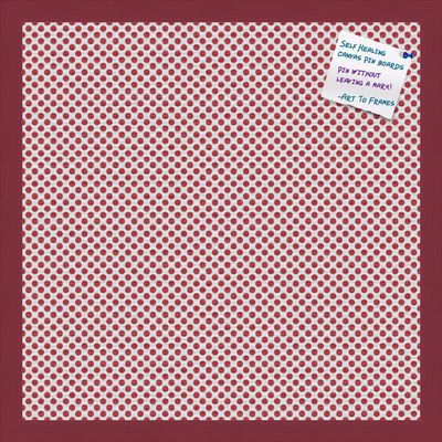PinPix Decorative pin Cork Bulletin Board Made from self-Healing Canvas, Seemless Pattern Printed at 20x20 Inches and Framed in Red Stain on Beech(WOM56673)